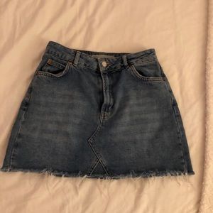 Topshop moto lightwash denim miniskirt, US size 4